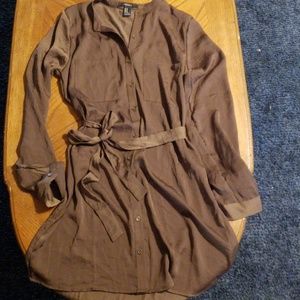 Army green silky dress